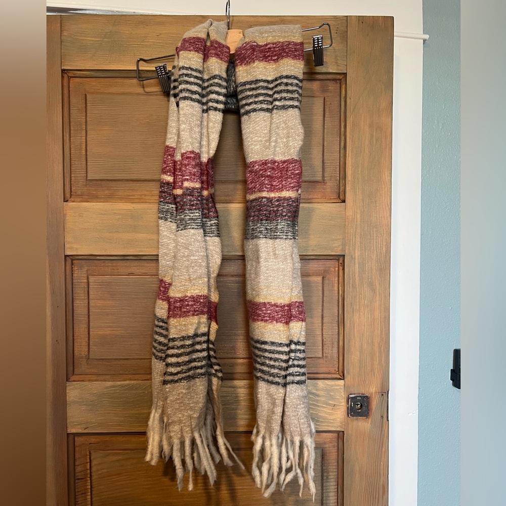 Striped Fringe Scarf